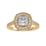 Load image into Gallery viewer, 30-Pointer Princess Cut Solitaire Halo Diamond Shank 18K Yellow Gold Ring JL AU 1331Y   Jewelove.US
