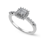 Load image into Gallery viewer, 30-Pointer Princess Cut Solitaire Halo Diamond Shank Platinum Ring JL PT 1248   Jewelove.US
