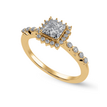 Load image into Gallery viewer, 30-Pointer Princess Cut Solitaire Halo Diamond Shank 18K Yellow Gold Ring JL AU 1248Y   Jewelove.US
