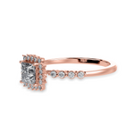 Load image into Gallery viewer, 30-Pointer Princess Cut Solitaire Halo Diamond Shank 18K Rose Gold Ring JL AU 1248R   Jewelove.US
