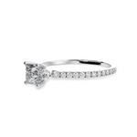 Load image into Gallery viewer, 70-Pointer Princess Cut Solitaire Diamond Accents Shank Platinum Ring JL PT 1240-B   Jewelove.US
