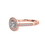 Load image into Gallery viewer, 30-Pointer Princess Cut Solitaire Halo Diamond Shank 18K Rose Gold Ring JL AU 1331R   Jewelove.US
