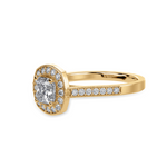 Load image into Gallery viewer, 1-Carat Princess Cut Solitaire Halo Diamond Shank 18K Yellow Gold Ring JL AU 1331Y-C   Jewelove.US
