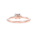 Load image into Gallery viewer, 70-Pointer Princess Cut Solitaire Diamond Accents Shank 18K Rose Gold Ring JL AU 1240R-B   Jewelove.US
