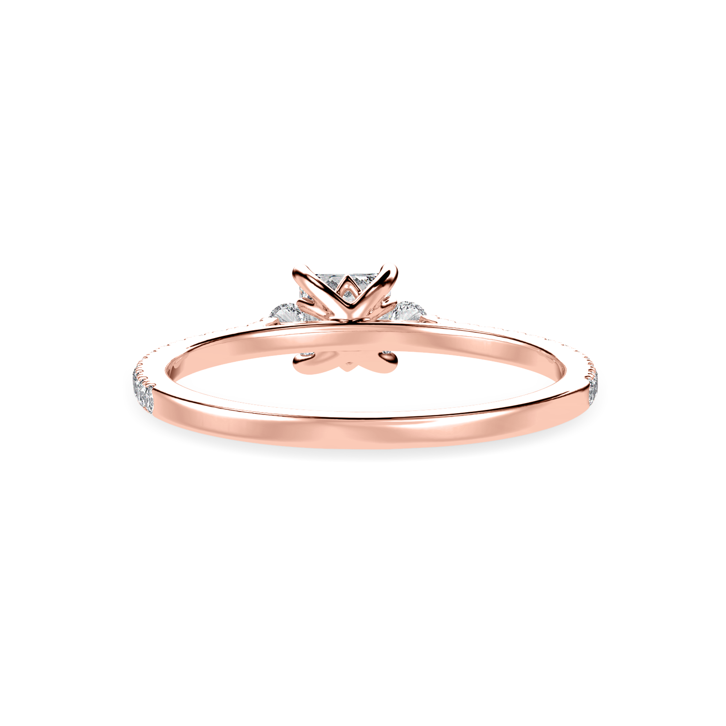 30-Pointer Princess Cut Solitaire Diamond Accents Shank 18K Rose Gold Ring JL AU 1240R   Jewelove.US