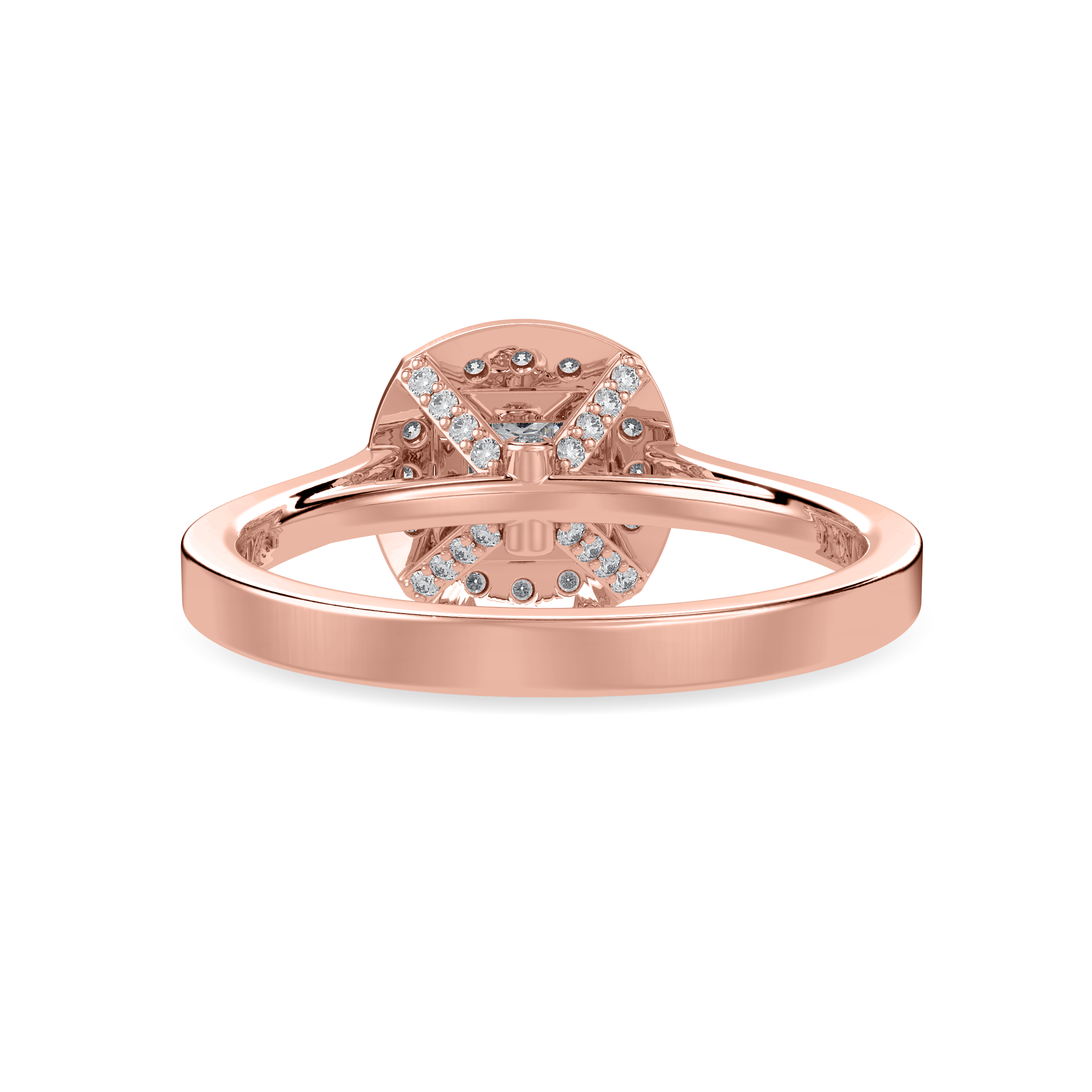 30-Pointer Princess Cut Solitaire Halo Diamond Shank 18K Rose Gold Ring JL AU 1331R   Jewelove.US