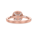 Load image into Gallery viewer, 70-Pointer Princess Cut Solitaire Halo Diamond Shank 18K Rose Gold Ring JL AU 1331R-B   Jewelove.US
