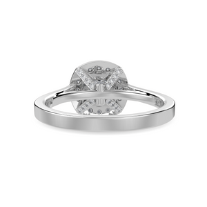 50-Pointer Princess Cut Solitaire Halo Diamond Shank Platinum Ring JL PT 1331-A   Jewelove.US