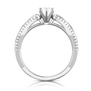 50-Pointer Platinum Solitaire Engagement Ring with Infinity Shank for Women JL PT R-16-A