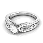 Load image into Gallery viewer, 50-Pointer Platinum Solitaire Engagement Ring with Infinity Shank for Women JL PT R-16-A
