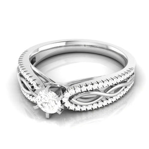 70-Pointer Platinum Solitaire Engagement Ring with Infinity Shank for Women JL PT R-16-B