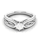 Load image into Gallery viewer, 50-Pointer Platinum Solitaire Engagement Ring with Infinity Shank for Women JL PT R-16-A
