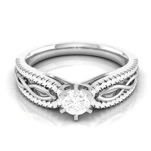 70-Pointer Platinum Solitaire Engagement Ring with Infinity Shank for Women JL PT R-16-B