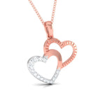 Load image into Gallery viewer, Rose Gold &amp; Platinum Double Heart Pendant with Diamonds JL PT P 8111   Jewelove.US
