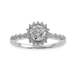 Load image into Gallery viewer, 70-Pointer Solitaire Halo Diamond Shank Platinum Ring JL PT 1247-B   Jewelove.US
