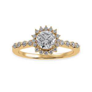 70-Pointer Solitaire Halo Diamond Shank 18K Yellow Gold Ring JL AU 1247Y-B   Jewelove.US