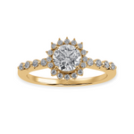 Load image into Gallery viewer, 70-Pointer Solitaire Halo Diamond Shank 18K Yellow Gold Ring JL AU 1247Y-B   Jewelove.US
