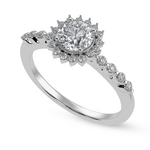 Load image into Gallery viewer, 70-Pointer Solitaire Halo Diamond Shank Platinum Ring JL PT 1247-B   Jewelove.US
