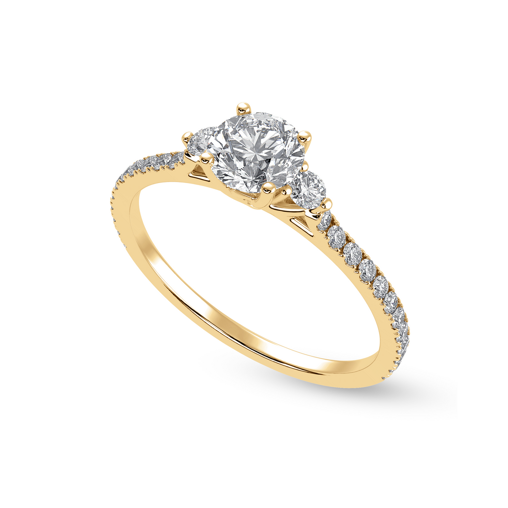 30-Pointer Solitaire Diamond Accents Shank 18K Yellow Gold Ring JL AU 1238Y   Jewelove.US