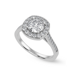 Load image into Gallery viewer, 30-Pointer Solitaire Halo Diamond Shank Platinum Ring JL PT 1332   Jewelove.US
