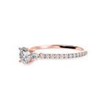 Load image into Gallery viewer, 30-Pointer Solitaire Diamond Accents Shank 18K Rose Gold Ring JL AU 1238R   Jewelove.US
