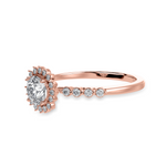 Load image into Gallery viewer, 30-Pointer Solitaire Halo Diamond Shank 18K Rose Gold Ring JL AU 1247R   Jewelove.US
