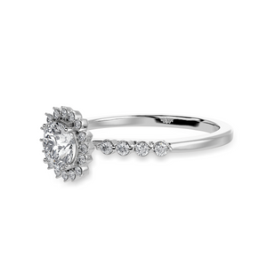 50-Pointer Solitaire Halo Diamond Shank Platinum Ring JL PT 1247-A   Jewelove.US