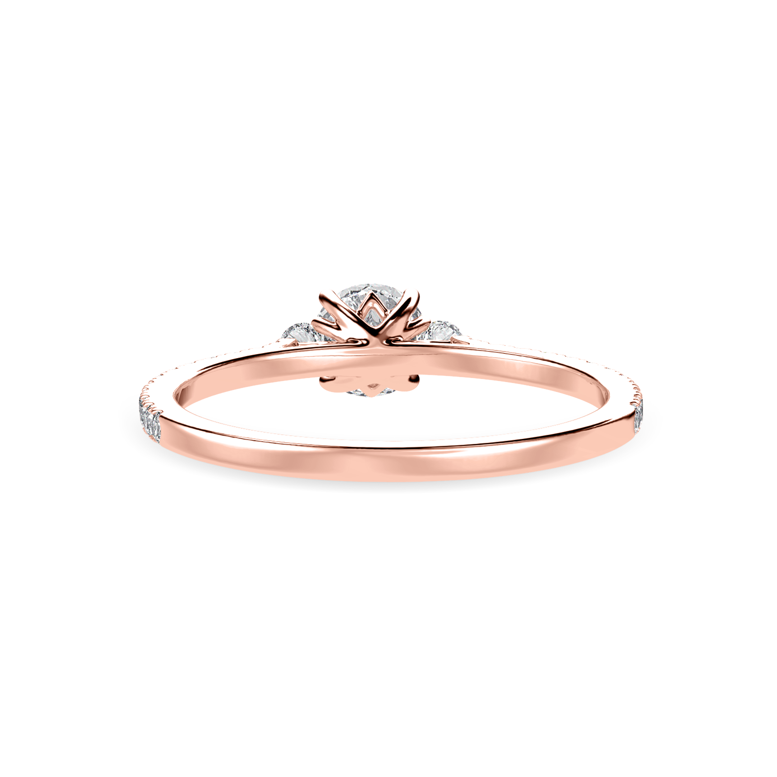 30-Pointer Solitaire Diamond Accents Shank 18K Rose Gold Ring JL AU 1238R   Jewelove.US