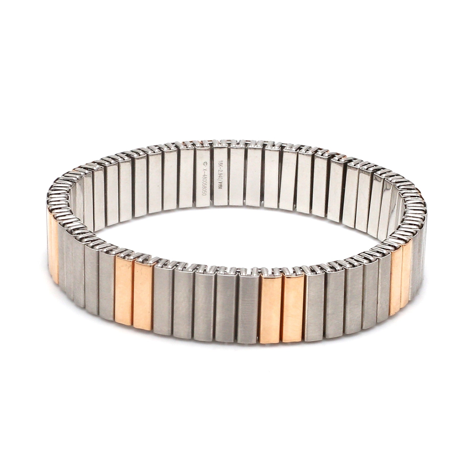 Platinum & 18K Rose Gold Flexible Bracelet for Men JL PTB 1232