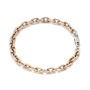 Men of Platinum| 5.75mm Platinum & Rose Gold Bracelet for Men JL PTB 1281