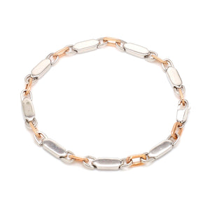 4.75mm Platinum & Rose Gold Bracelet for Men JL PTB 1279