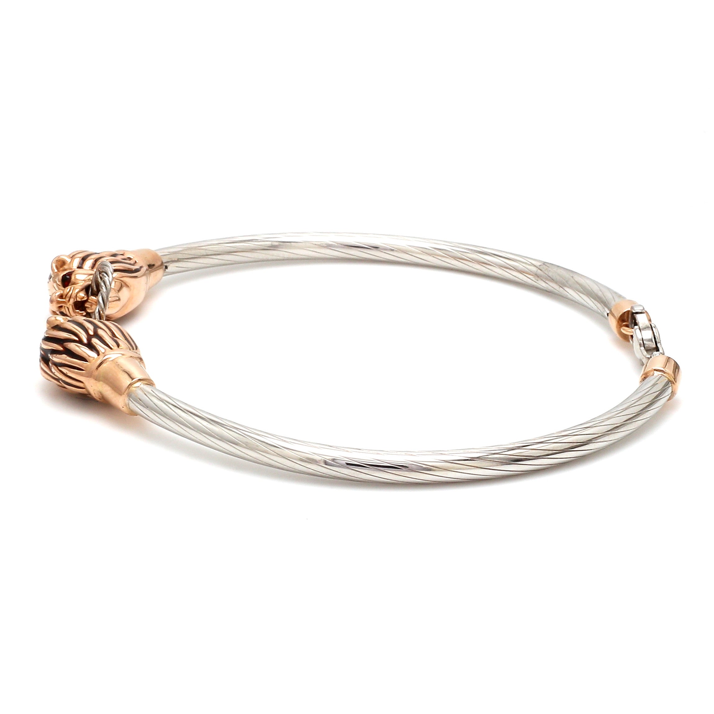 Platinum & Rose Gold Jaguar Bracelet for Men JL PTB 1234