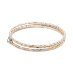 Load image into Gallery viewer, Japanese 3-row Platinum &amp; Rose Gold Bracelet for Women with Diamond Cut Balls JL PTB 1264
