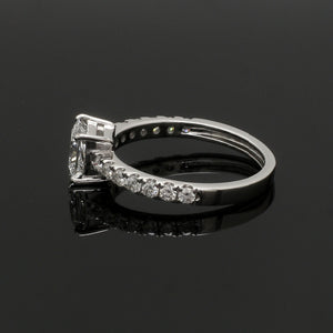 70-Pointer Princess Cut Solitaire Diamond Shank Platinum Ring JL PT 1313-B   Jewelove.US