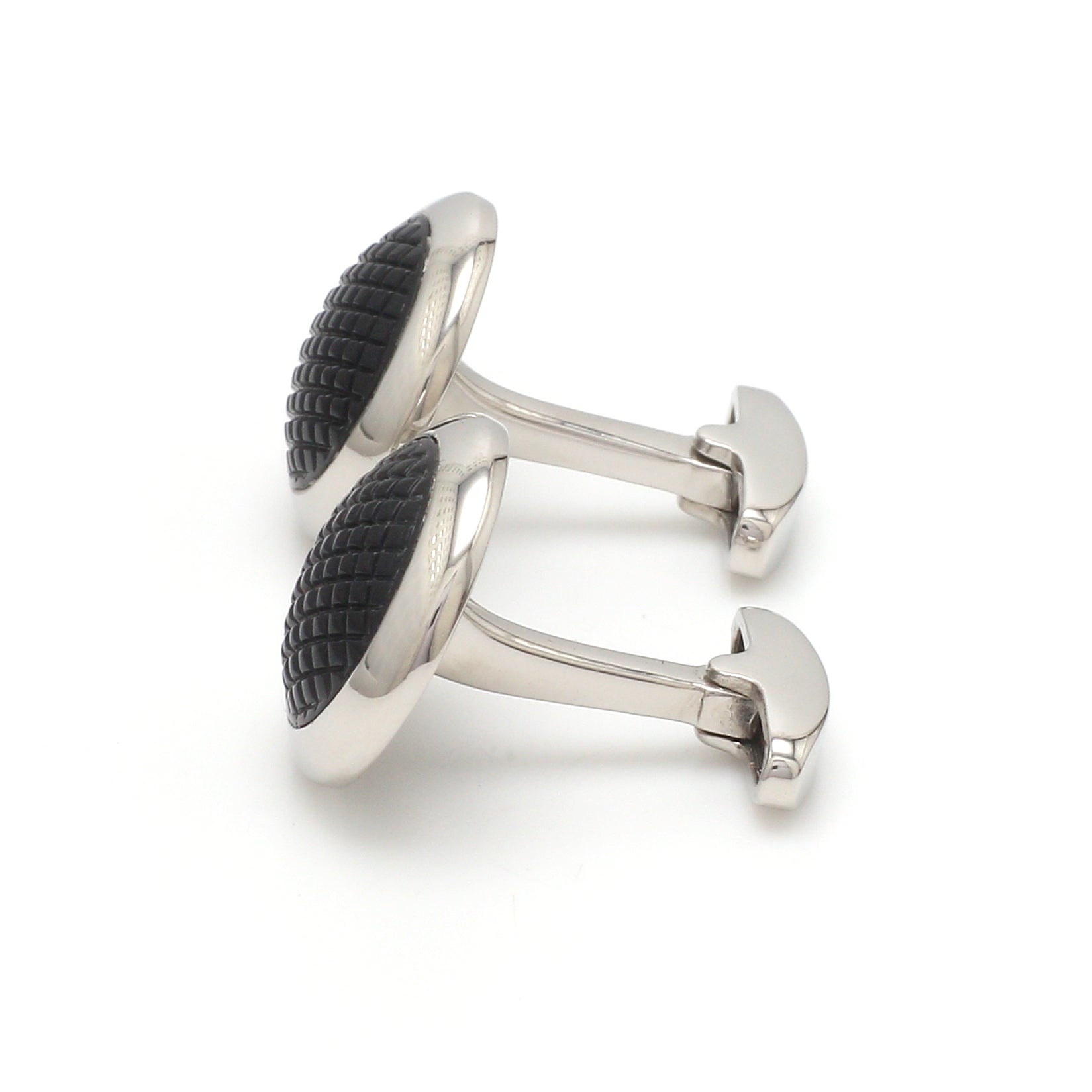 Platinum Cufflinks with Black Stone for Men JL PT C 02   Jewelove