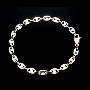 5.25mm Platinum & Rose Gold Bracelet for Men JL PTB 1278