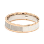 Load image into Gallery viewer, Unique Shape Platinum Love Bands with Rose Gold Border JL PT 648-RG Plain
