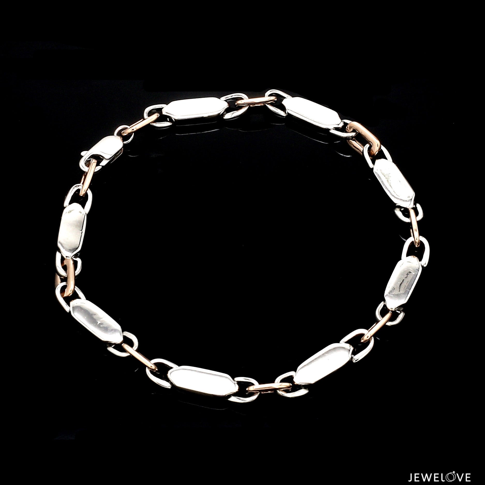 4.75mm Platinum & Rose Gold Bracelet for Men JL PTB 1279