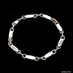 4.75mm Platinum & Rose Gold Bracelet for Men JL PTB 1279