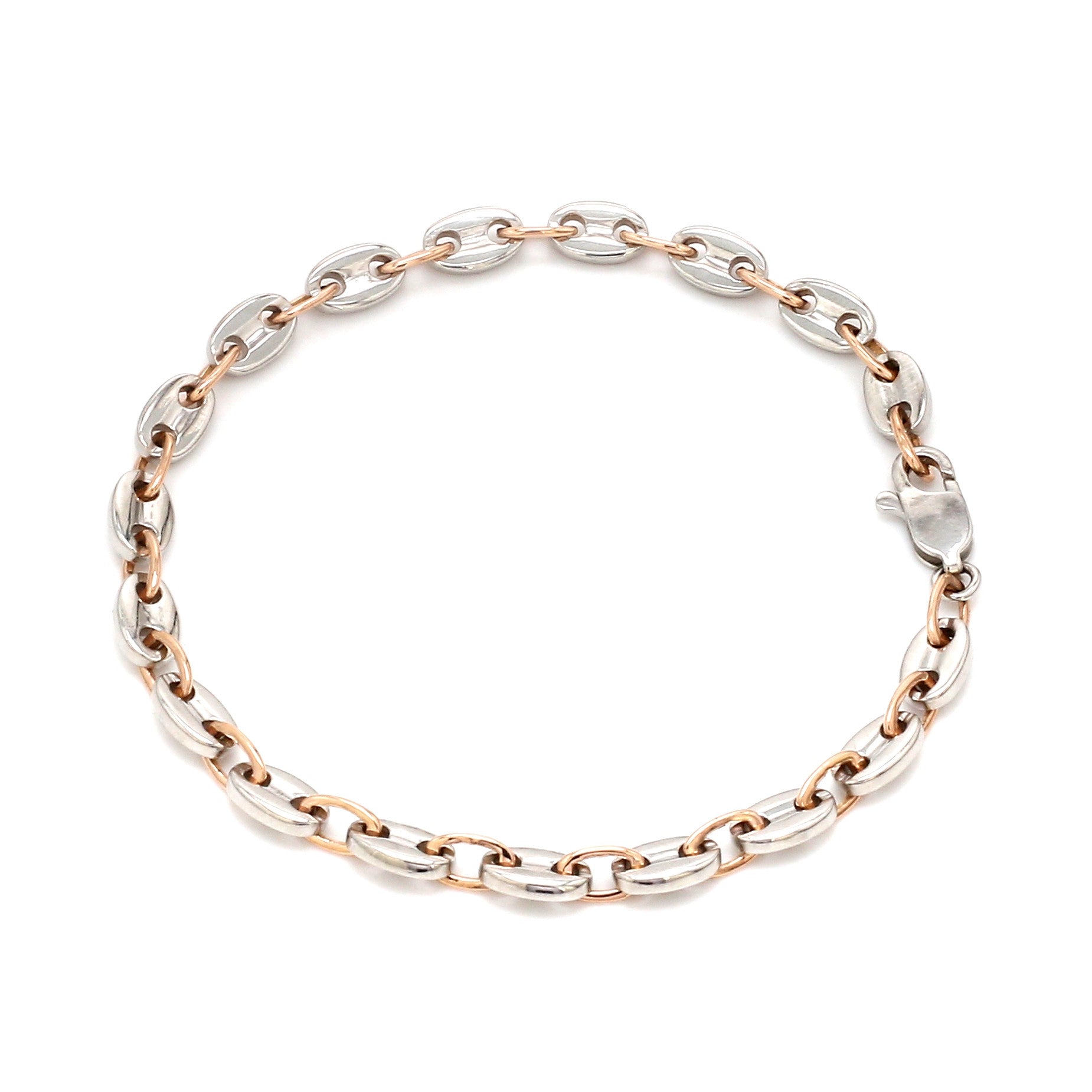 5.25mm Platinum & Rose Gold Bracelet for Men JL PTB 1278