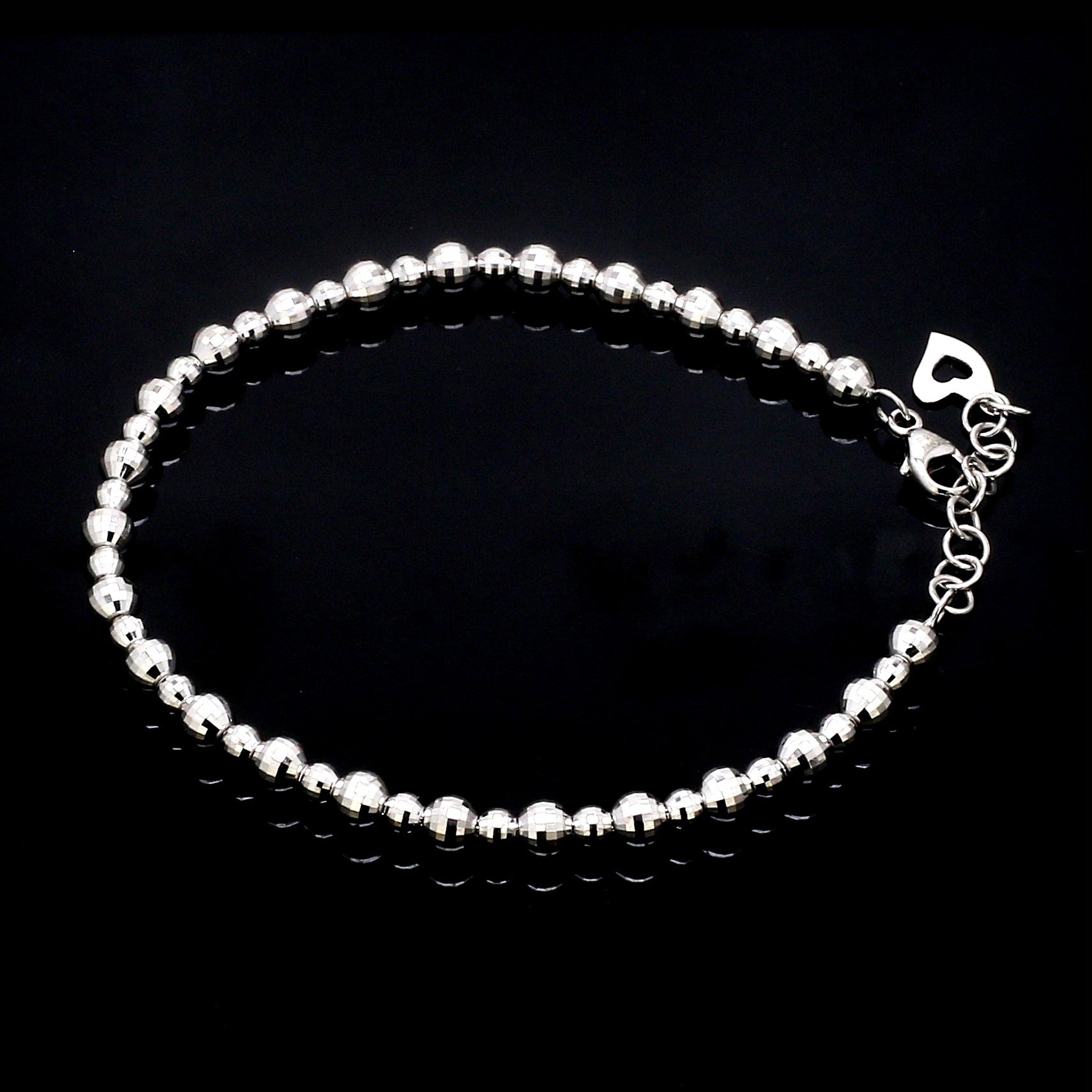 Platinum Bracelet with Diamond Cut Balls JL PTB 656