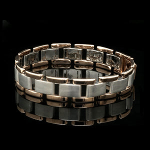 Men of Platinum | 13mm Platinum & Rose Gold Heavy Bracelet for Men JL PTB 1283