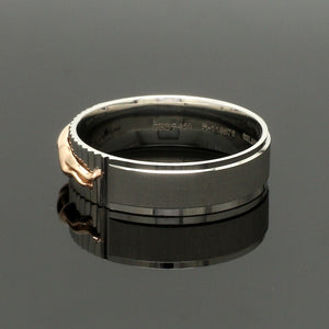 Platinum Ring with Rose Gold Jaguar for Men JL PT 1308   Jewelove.US