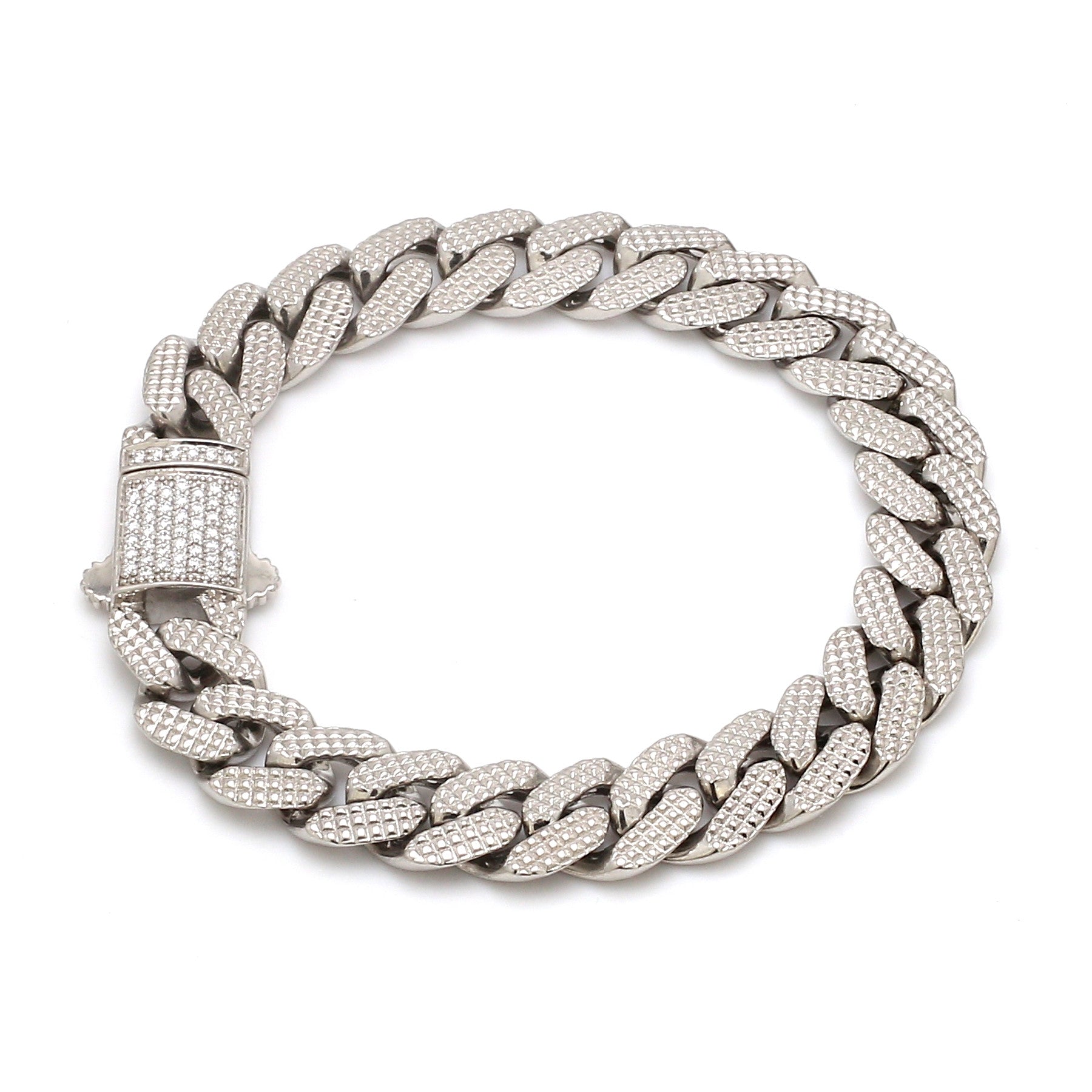 Men of Platinum | Diamond Cut Bracelet with Diamond Lock for Men JL PTB 1231