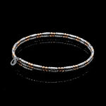 Load image into Gallery viewer, Japanese 2-row Platinum &amp; Rose Gold Bracelet for Women with Diamond Cut Balls JL PTB 1277
