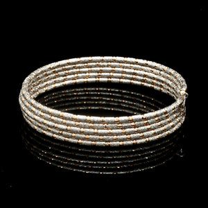 Unique 5-Row Japanese Platinum & Rose Gold Bracelet for Women JL PTB 727