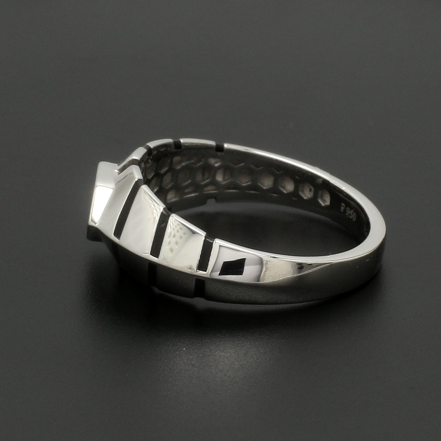 Platinum Ring with Black Enamel for Men JL PT 1310   Jewelove.US