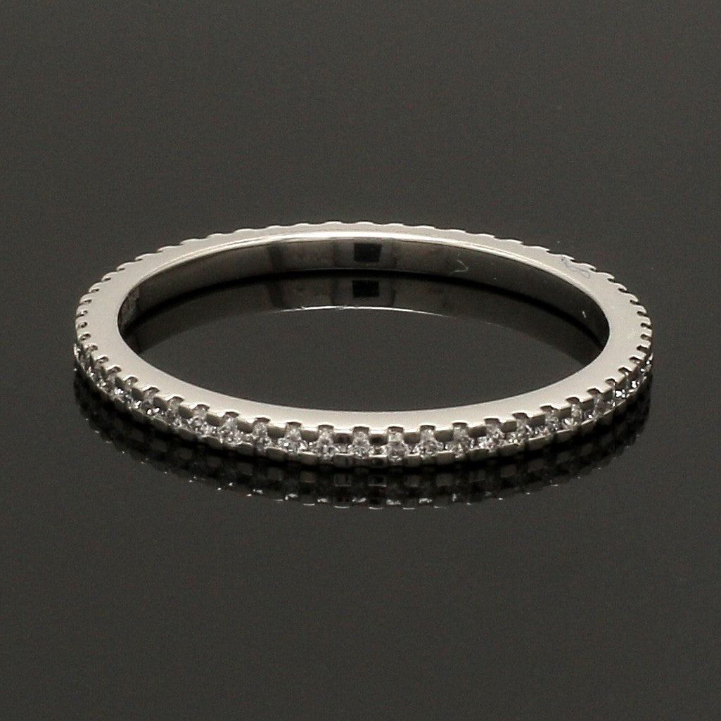 Thin Half Eternity Diamond Ring in Platinum JL PT 284-A