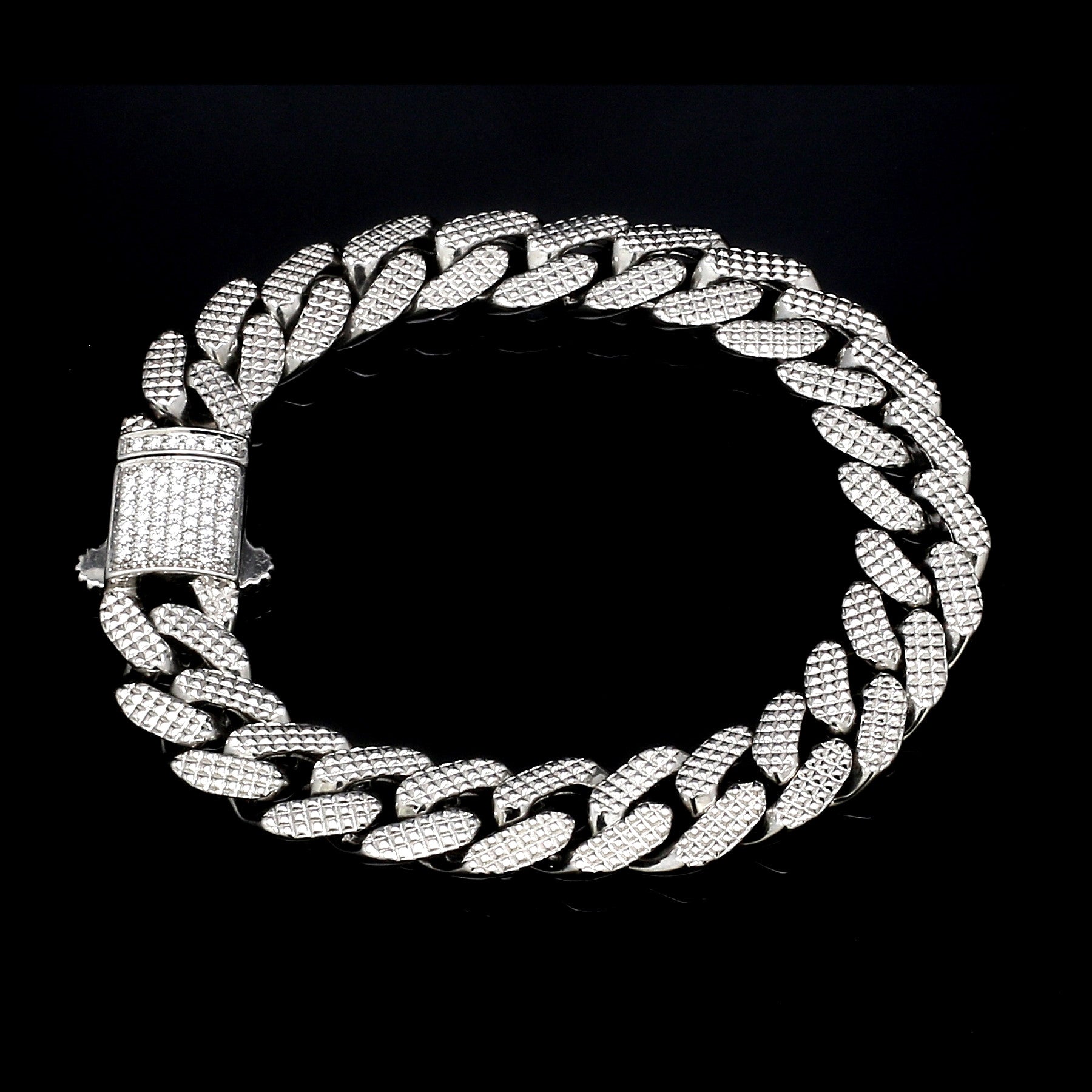 Men of Platinum | Diamond Cut Bracelet with Diamond Lock for Men JL PTB 1231