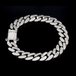 Load image into Gallery viewer, Men of Platinum | Diamond Cut Bracelet with Diamond Lock for Men JL PTB 1231
